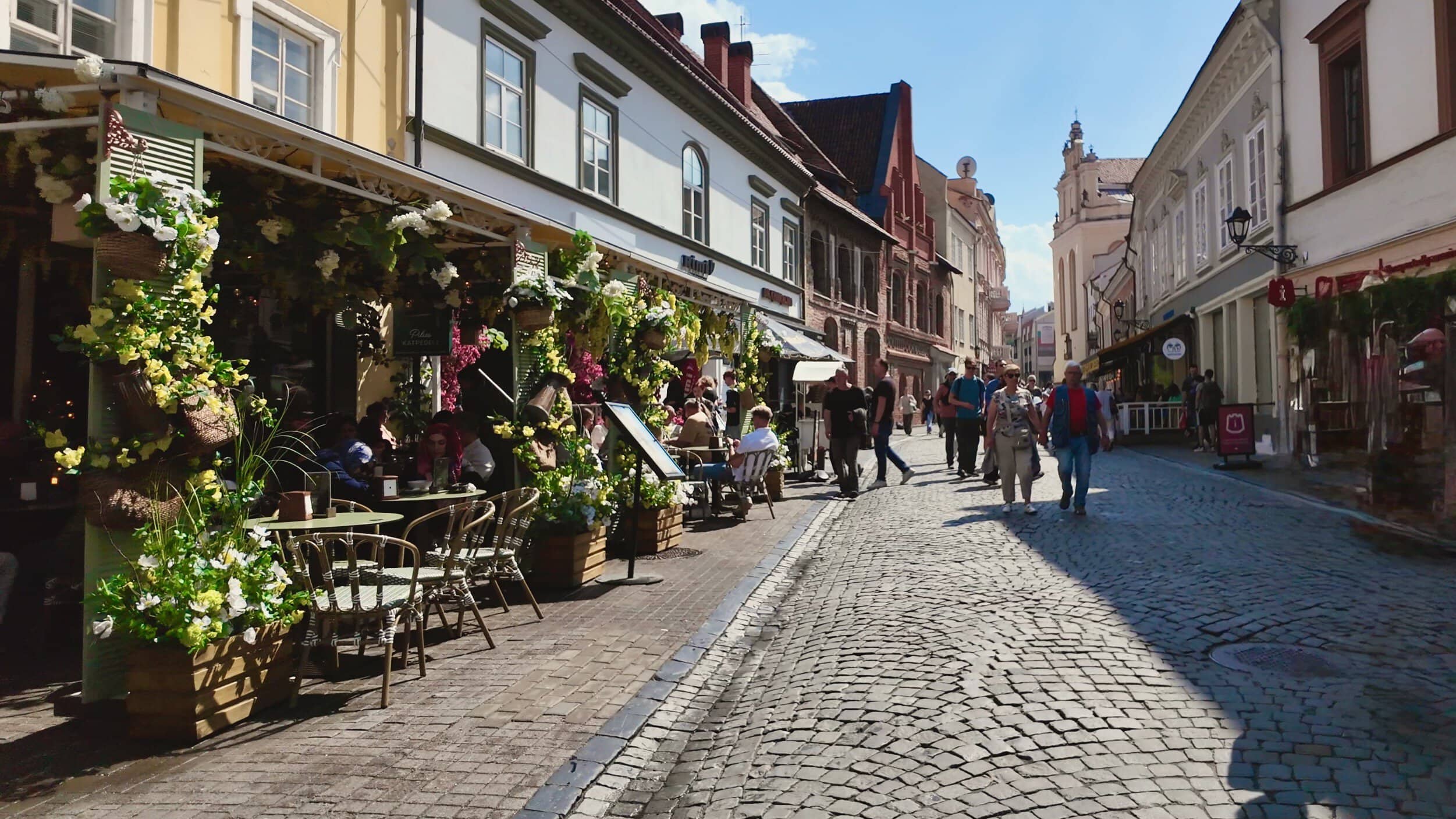 Cobbled street in the Vilnius old town